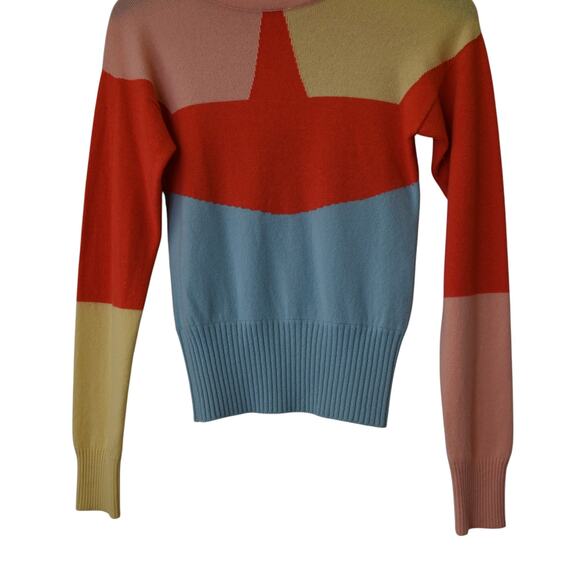 Chanel Cashmere Sweater Size 38 US 6 Pink Yellow Orange Blue 2008 Pullover - Picture 3 of 8